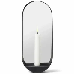 Gejst Glim spegel/ljusstake oval 12x28 cm Svart