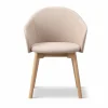 Fredericia Furniture Gomo Armchair karmstol wood base Blazer CUZ47 Fairfield-lackerad ek