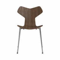 Best Fritz Hansen Grand Prix 3130 stol Valnötsfanér klarlack-kromat stålstativ