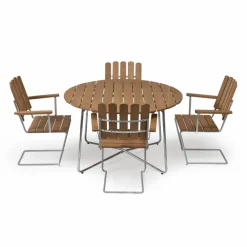 Clearance Grythyttan Stålmöbler Grythyttan matgrupp ø120 cm - teak