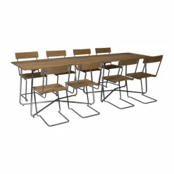 Grythyttan Stålmöbler Grythyttan matgrupp 2st B25A + 8st Stol 1 oljad ek