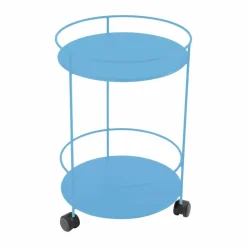 Hot Fermob Guinguette sidobord med hjul Maya blue (blå)