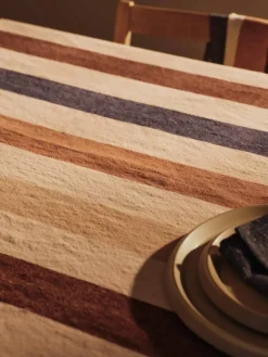Ferm Living Hale bordsduk Cashmere-mocha-indigo blue 150x240 cm