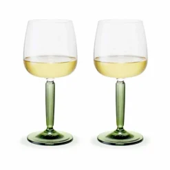 Kähler Hammershøi vitvinsglas 35 cl 2-pack Klar-grön