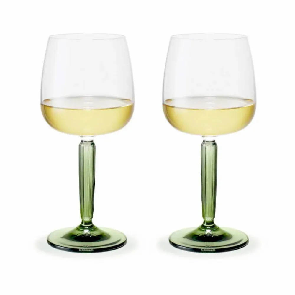 Kähler Hammershøi vitvinsglas 35 cl 2-pack Klar-grön