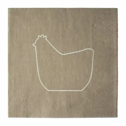 Clearance DBKD Happy hen pappersservett 33x33 cm 20-pack Brown