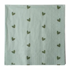 DBKD Heart pappersservett 33x33 cm 20-pack Green