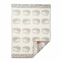 Barn Klippan Yllefabrik Hedgehog barnfilt 65x90 cm Grå