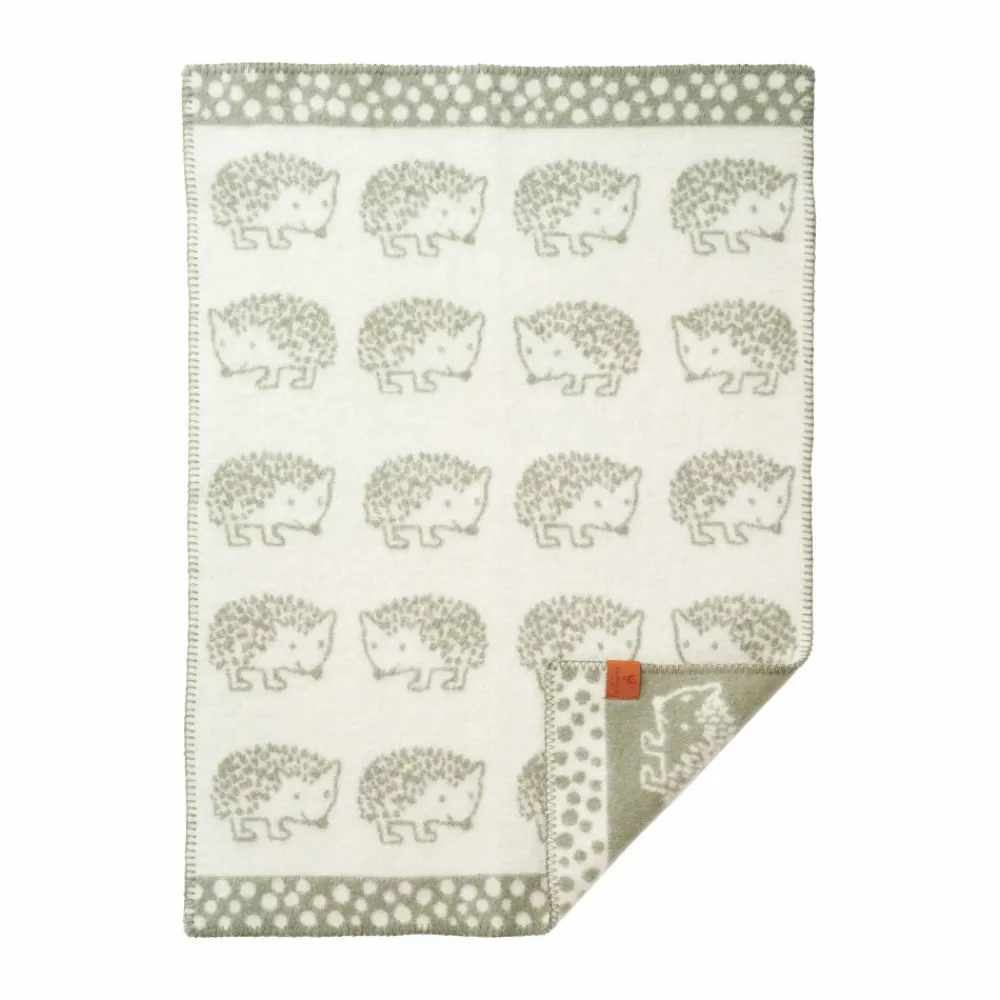 New Klippan Yllefabrik Hedgehog barnfilt 65x90 cm Grön