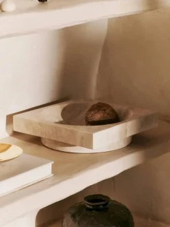 New Ferm Living Hew dekorationsskål låg Travertine