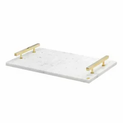 Discount Hilke Collection bricka 40 5x25 5 cm Vit marmor-solid mässing