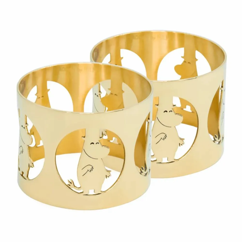 Hilke Collection Hilke X Mumin servettring Moominpappa 2-pack Förnicklad mässing