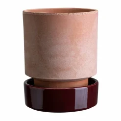 Bergs Potter Hoff kruka Ø18 cm Raw Rosa-Deep Burgundy