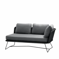 Cane-line Horizon modulsoffa Natté grey-vänster-svart stativ