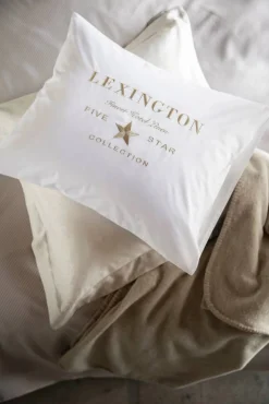Lexington Hotel Embroidery örngott 50x60 cm Vit-ljusbeige