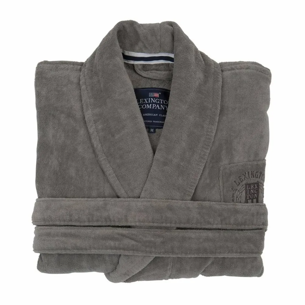 Outlet Lexington Hotel Velour morgonrock M Gray
