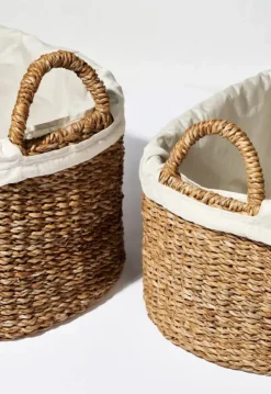Discount Humdakin tvättkorg låg 2 delar Flätad