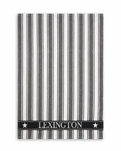 Lexington Icons Striped kökshandduk Waffle 50x70 cm Svart-vit