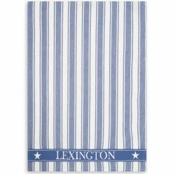 Lexington Icons Waffle Striped kökshandduk 50x70 cm Blue-white