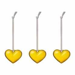 Iittala glashjärta Gul 5 cm 3-pack