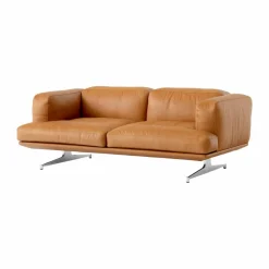 Outlet &Tradition Inland AV22 soffa 2-sits Noble läder cognac-polished alu