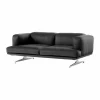 &Tradition Inland AV22 soffa 2-sits Noble läder svart-polished alu
