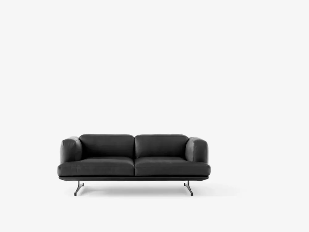 Discount &Tradition Inland AV22 soffa 2-sits Noble läder svart-warm black