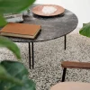 Clearance GUBI IOI soffbord White carrara marble-ø70-krom