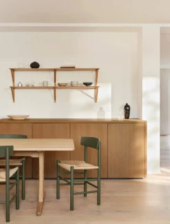 Fredericia Furniture J39 stol Khaki green-flätad natur