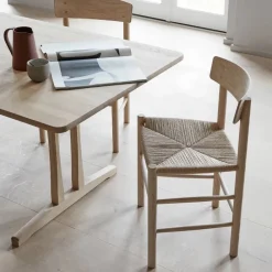 Fredericia Furniture J39 stol Ljus oljad ek-flätad natur