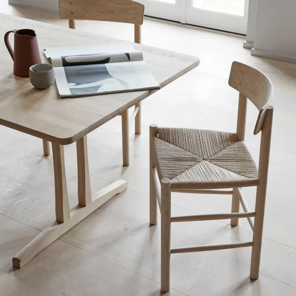 Fredericia Furniture J39 stol Ljus oljad ek-flätad natur