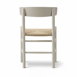 Fredericia Furniture J39 stol Pebble grey-flätad natur