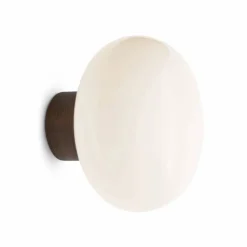 Discount New Works Karl-Johan vägglampa Smoked oak-white opal glass