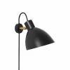 Clearance Konsthantverk KH1 vägglampa svart matt råmässing
