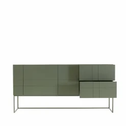 Asplund Kilt Light 180 sideboard green khaki 3 dörrar 2 lådor