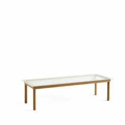Discount HAY Kofi soffbord Oak-ribbed glass 50 cm
