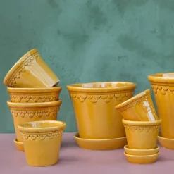 Best Bergs Potter Köpenhamn kruka glaserad Ø16 cm Gul