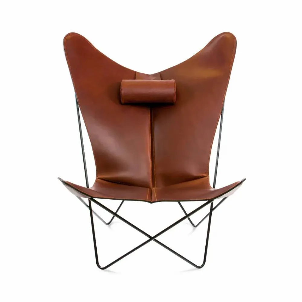 Barn OX Denmarq KS Chair fladdermusfåtölj Läder cognac svart stativ