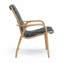 Sale Swedese Laminett fåtölj oljad ek/fårskinn Charcoal (mörkgrå)