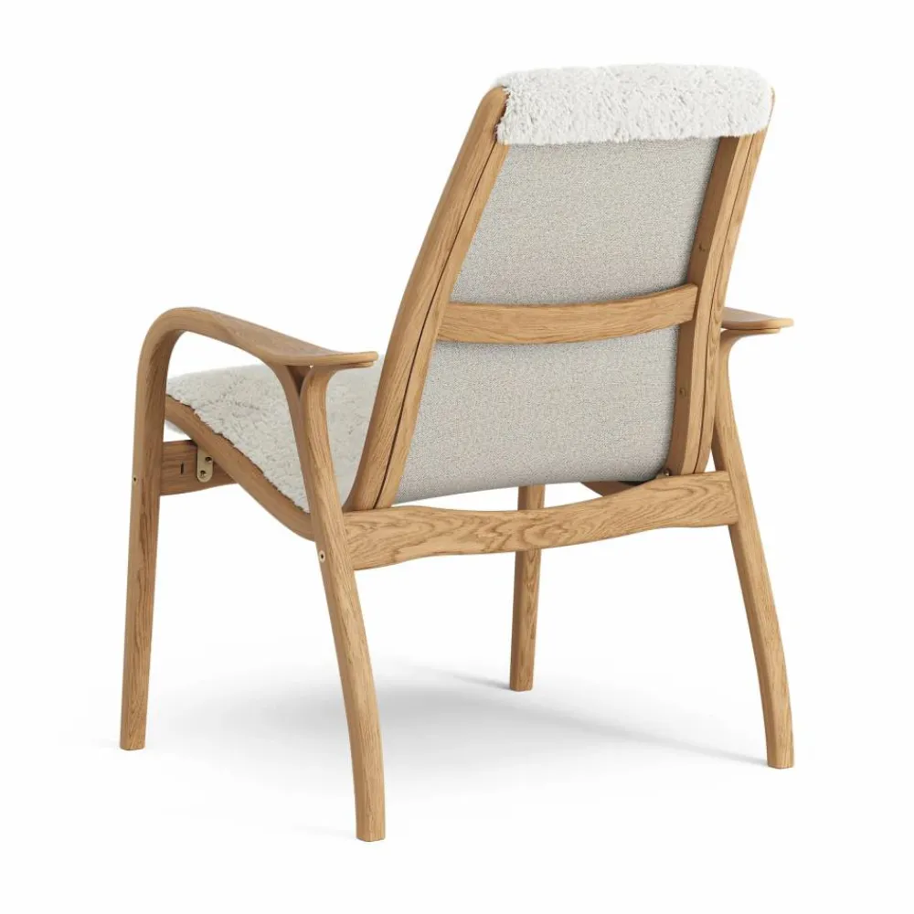 Clearance Swedese Laminett fåtölj oljad ek/fårskinn Offwhite (vit)