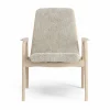 Barn Swedese Laminett fåtölj vitpigmenterad ek/fårskinn Moonlight (beige)