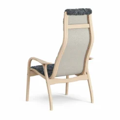 Barn Swedese Lamini barnfåtölj lackad bok/fårskinn Charcoal (mörkgrå)