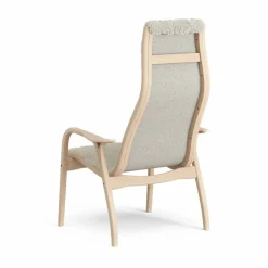 Outlet Swedese Lamini barnfåtölj lackad bok/fårskinn Moonlight (beige)