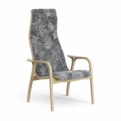 Outlet Swedese Lamini barnfåtölj lackad ek/fårskinn Scandinavian Grey (grå)