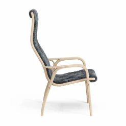 Clearance Swedese Lamino fåtölj lackad bok/fårskinn Charcoal (mörkgrå)