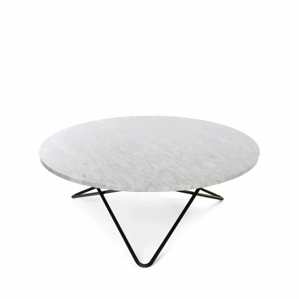 OX Denmarq Large O Table soffbord Marmor carrara svartlackat stativ