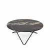 OX Denmarq Large O Table soffbord Marmor marquina matt svartlack stativ