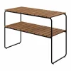 New Grythyttan Stålmöbler L105 avlastningsbord Teak-svart stålstativ
