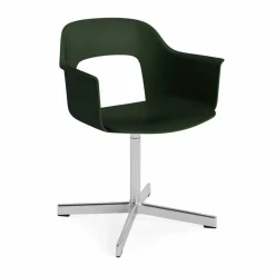 HAY Layout Armchair 231 kontorsstol Bottle green-polerad aluminium 4 star swivel base