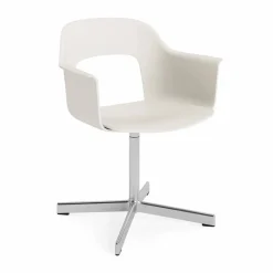 HAY Layout Armchair 231 kontorsstol Cream white-polerad aluminium 4 star swivel base